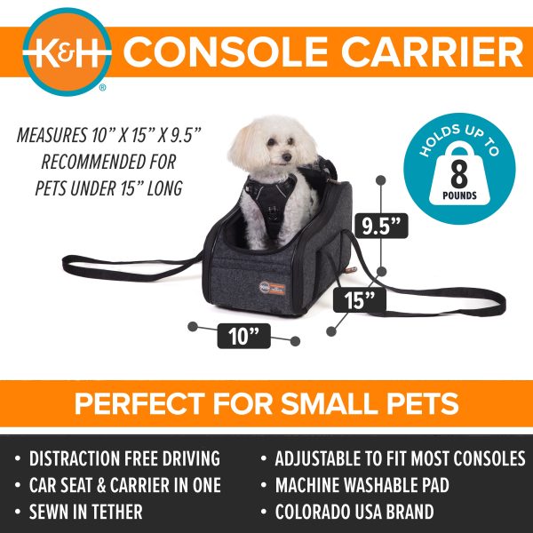 K&H Portable Pet Console Booster Dog Car Seat