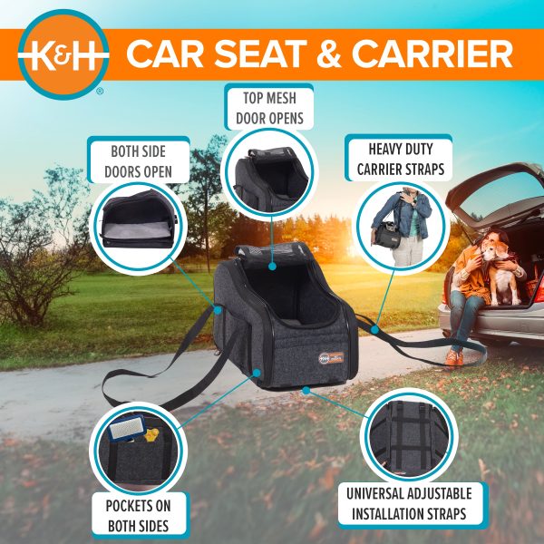 K&H Portable Pet Console Booster Dog Car Seat