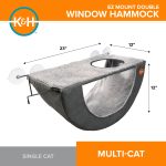 K&H EZ Mount Cat Window Perch Double Level Hammock Kitty Sill Window Bed