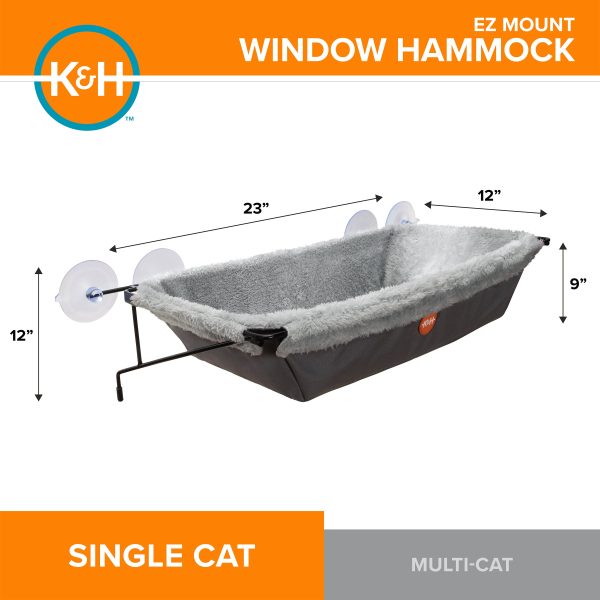 K&H EZ Mount Cat Window Perch Hammock Kitty Sill Window Bed