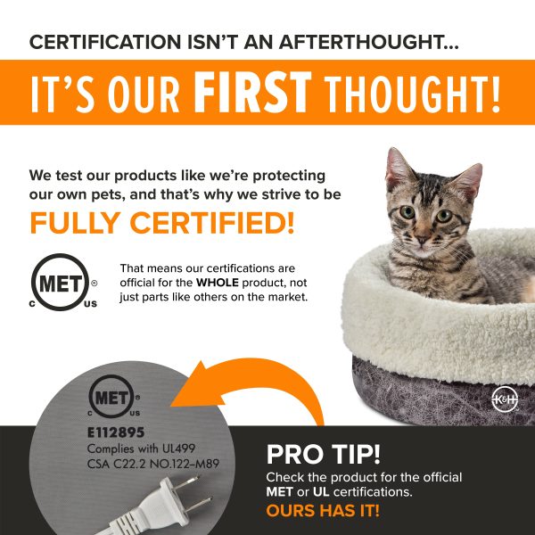 K&H Thermo Pet Cuddler Indoor Heated Donut Cat Bed