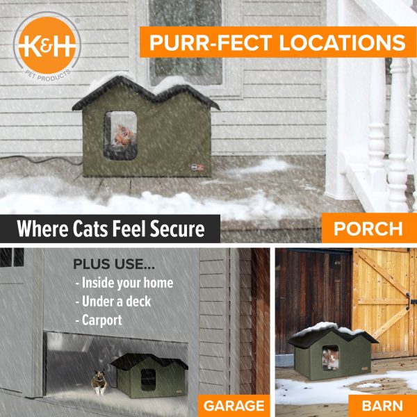 K&H Thermo Outdoor Kitty House Extra Wide (Heated & Unheated)