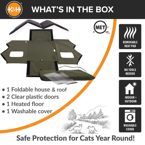 K&H Thermo Outdoor Kitty House Extra Wide (Heated & Unheated)