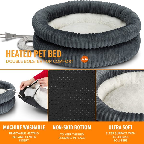 K&H Thermo Pet Cuddler Indoor Heated Donut Cat Bed